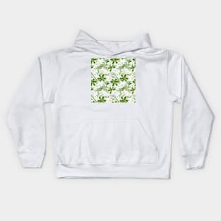 White Watercolor Flowers 3 Kids Hoodie